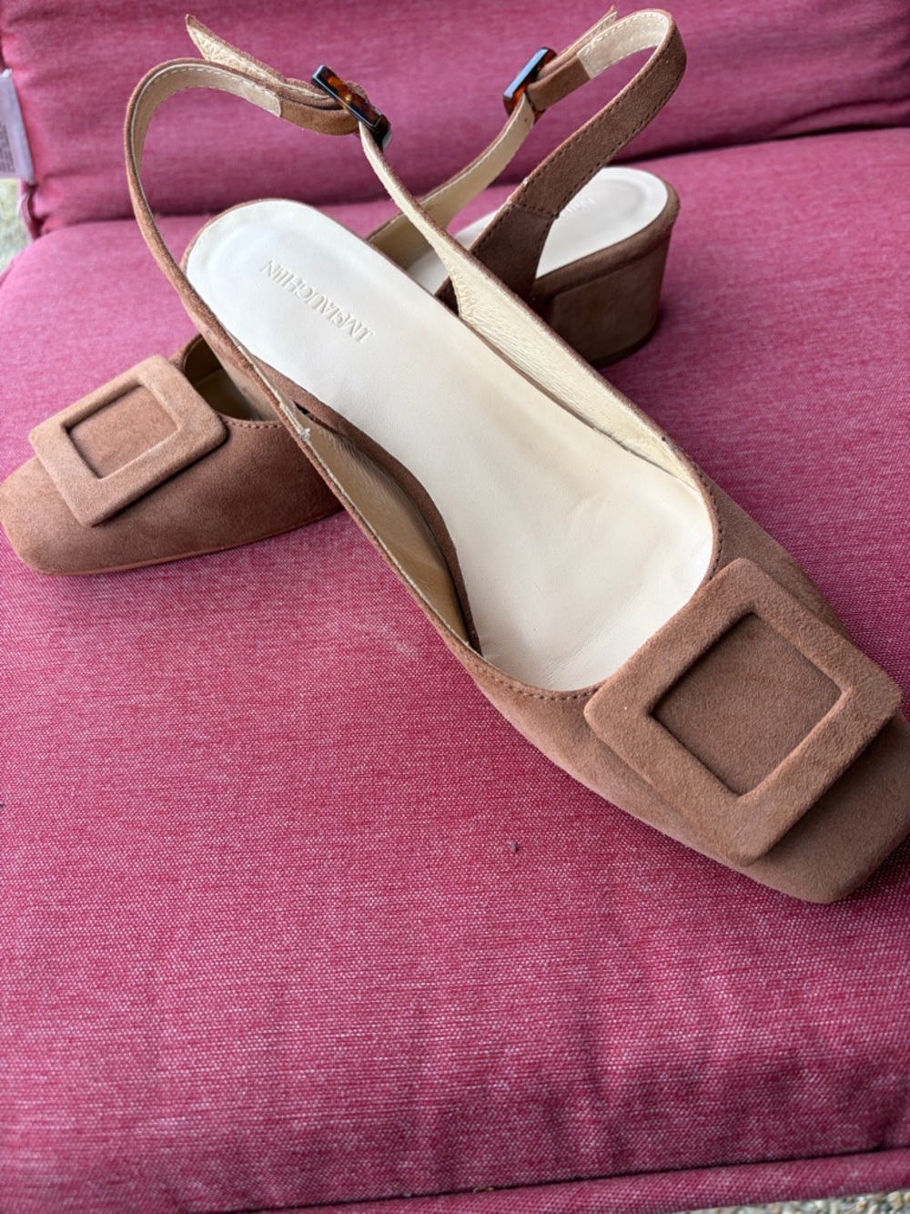 J McLaughlin Suede Slingback heel